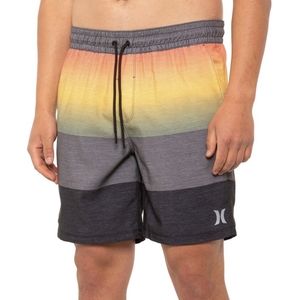 Hurley S swim trunks volley short gray orange NWT